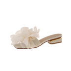 Damen elegante Mules mit floralen Applikationen R&B