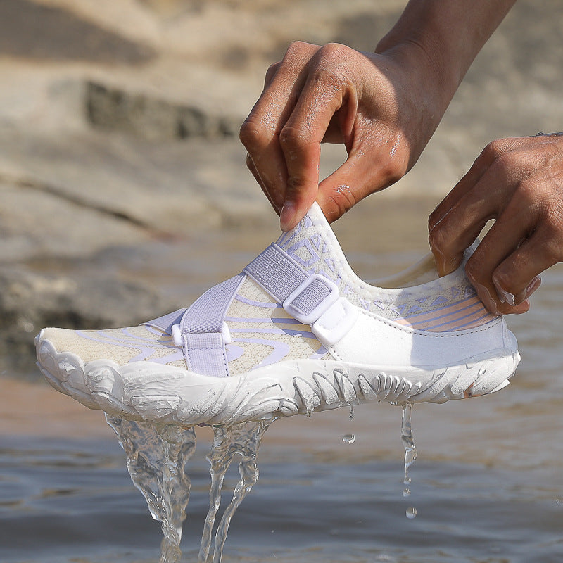 Damen Schwimmschuhe mit verstellbarem Klettverschluss und rutschfester Sohle
