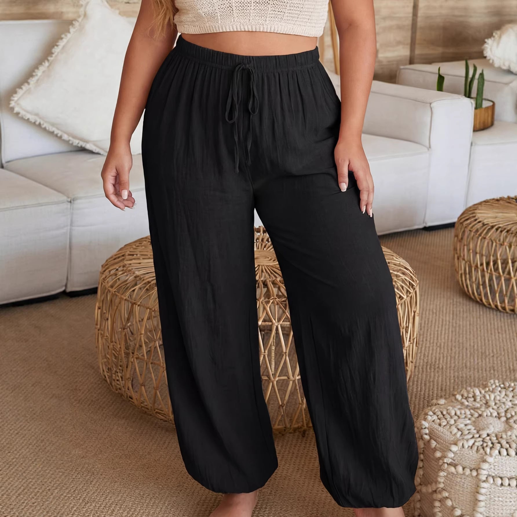 Damen luftige Freizeithose mit elastischem Bund R&B