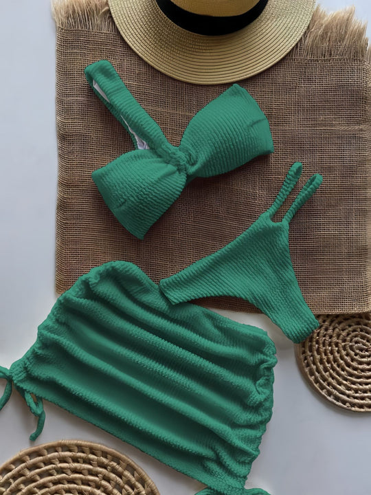 Damen Bandeau-Bikini-Set mit Raffungen R&B