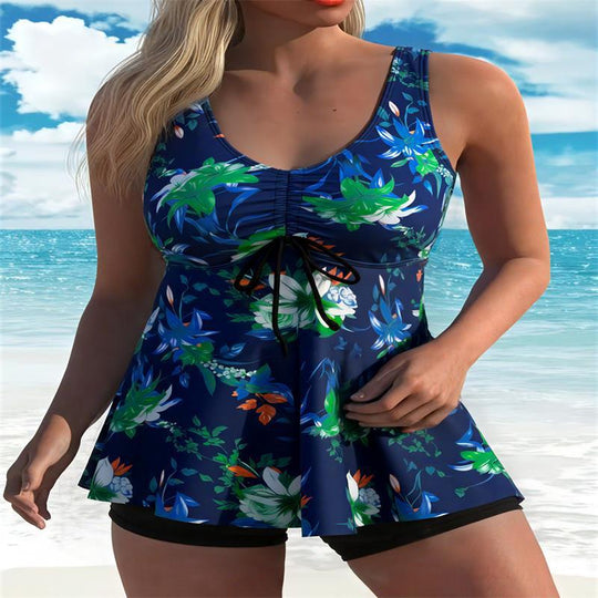 Damen Tankini-Top mit floralem Design und figurumspielendem Schnitt R&B
