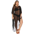 Damen eleganter Strandüberwurf aus leichtem Netzmaterial R&B