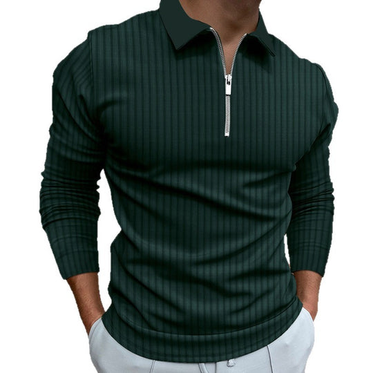 Herren Poloshirt mit elegantem Reißverschluss und strukturiertem Design R&B
