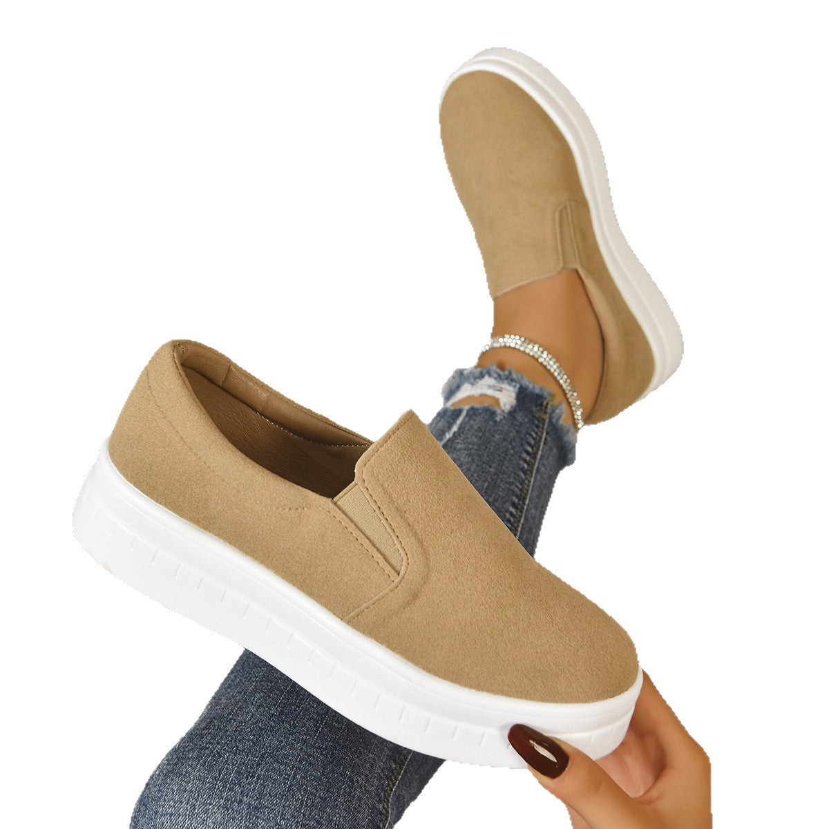 Damen Slip-On Sneakers mit komfortabler Polsterung und rutschfester Sohle R&B