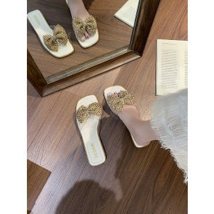 Damen Riemchen-Sandalen mit glamourösen Schleifen und Strass-Applikationen R&B