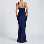 Damen Maxikleid mit elegantem Quadrat-Ausschnitt und figurformendem Design R&B