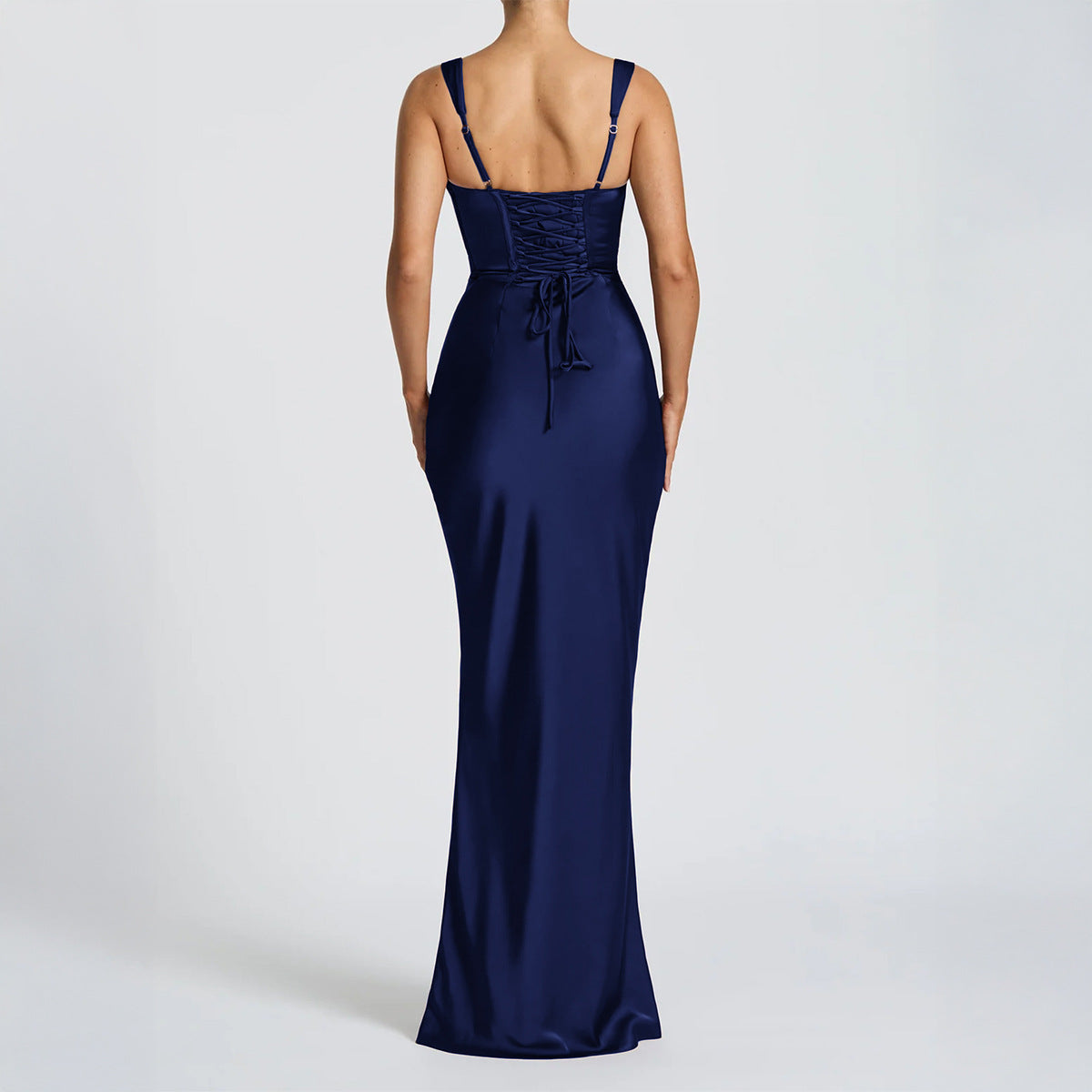 Damen Maxikleid mit elegantem Quadrat-Ausschnitt und figurformendem Design R&B