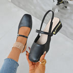 Damen Slingback-Ballerinas mit eleganter Schnallenverzierung und Komfortabsatz R&B
