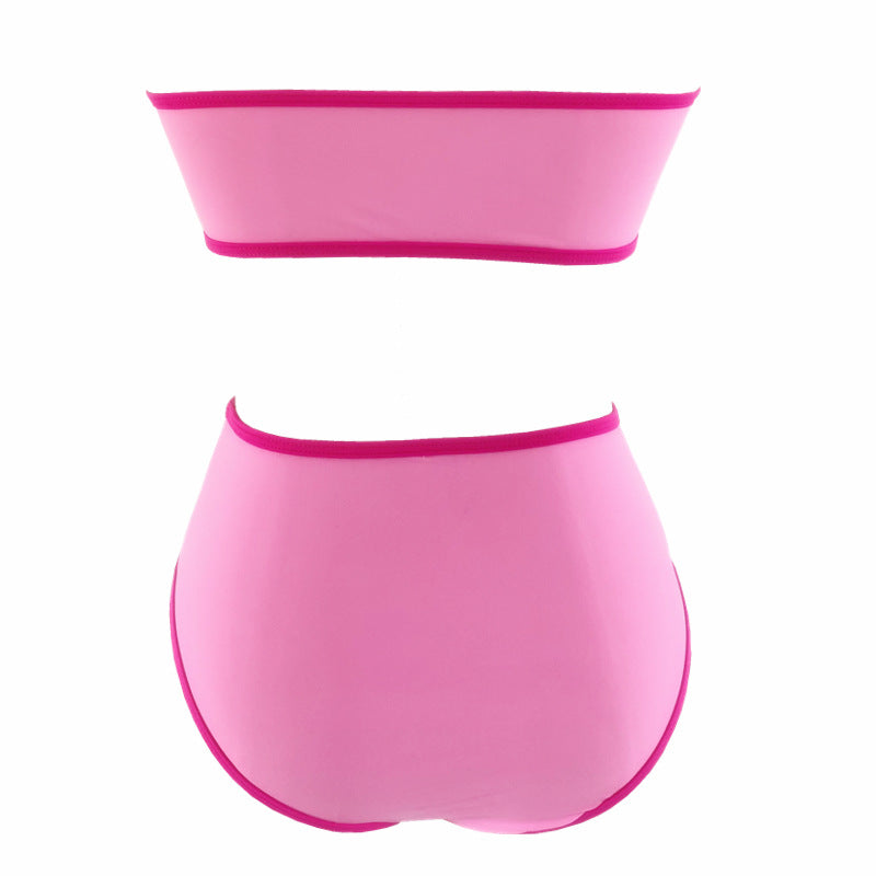 Damen Bandeau-Bikini mit hohem Bund und eleganten Akzenten R&B