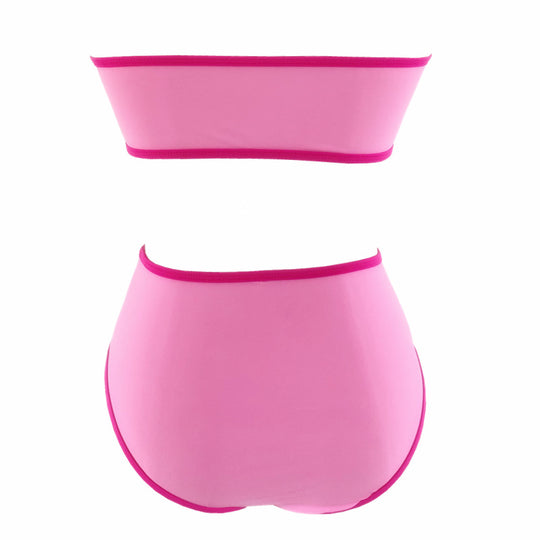 Damen Bandeau-Bikini mit hohem Bund und eleganten Akzenten R&B