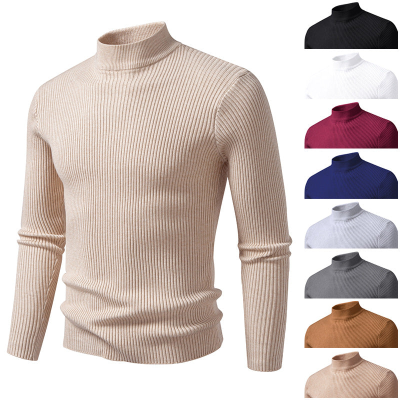 Herren Rollkragenpullover mit strukturierter Ripp-Optik