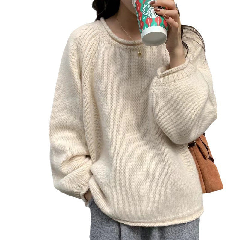 Damen Gemütlicher Oversized Pullover aus hochwertiger Baumwolle mit Rippdetails R&B
