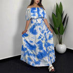 Damen Maxikleid mit Off-Shoulder-Design und geschmackvollem Bindegürtel R&B