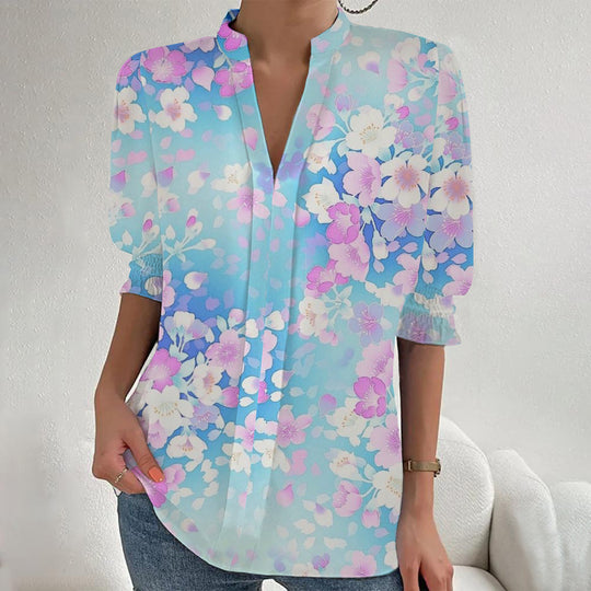 Damen Bluse mit elegantem Floral-Design R&B