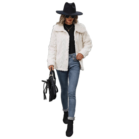 Damen kuschelige Cardigan-Jacke R&B