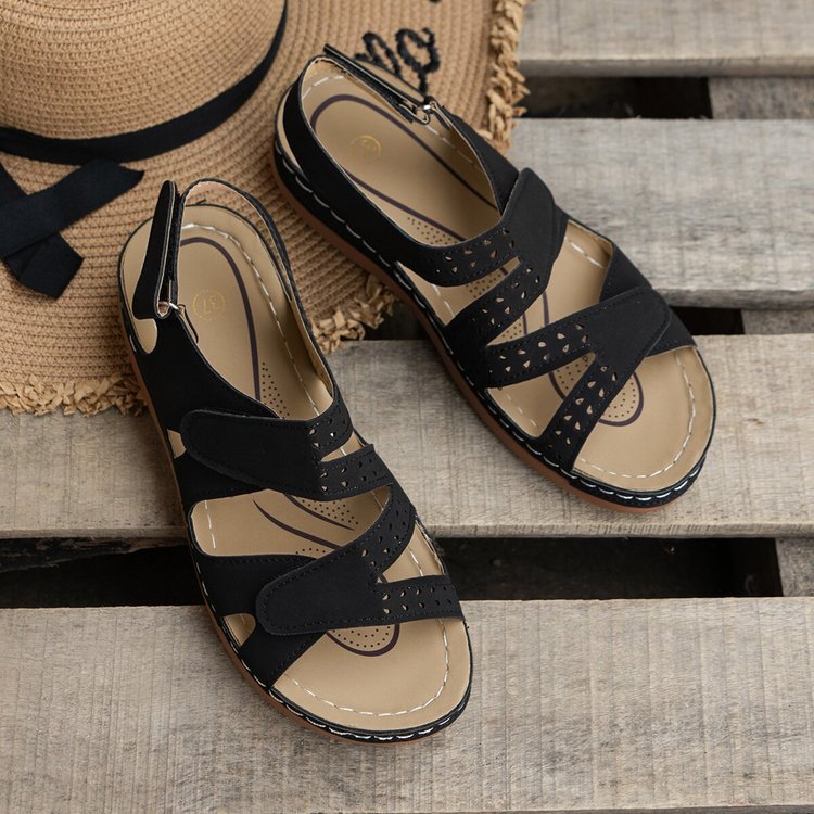 Damen Komfort-Sandalen mit ergonomischem Fußbett und eleganten Schnallen R&B