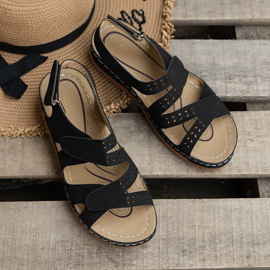Damen Komfort-Sandalen mit ergonomischem Fußbett und eleganten Schnallen R&B