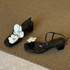 Damen Elegante Sandalen mit modischem Blütenakzent R&B