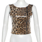 Damen Glamouröses Top mit Pailletten und Leopardenmuster R&B