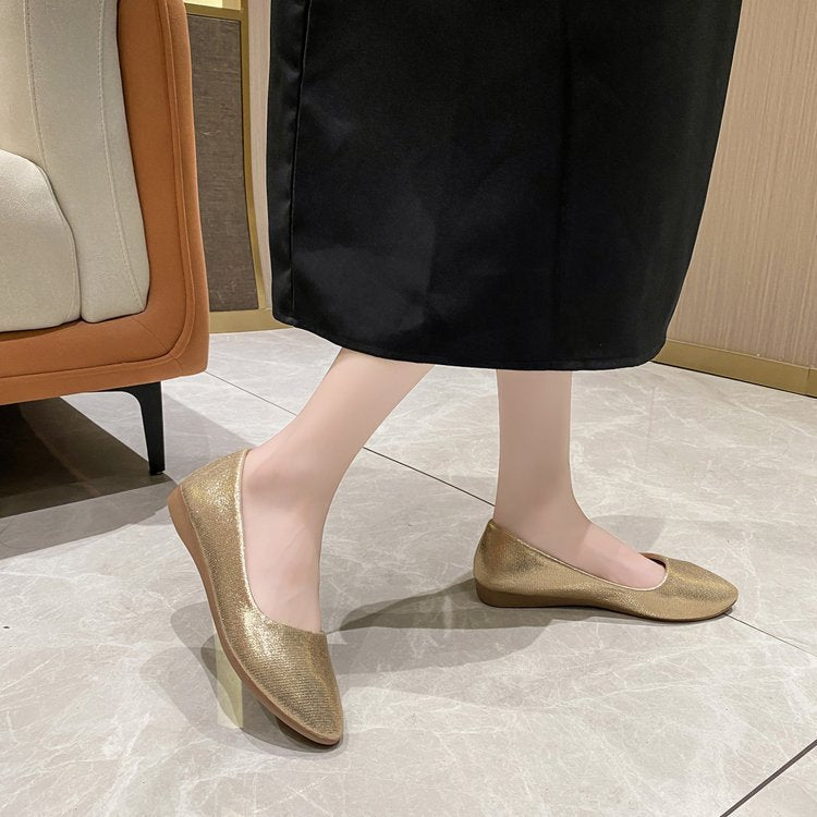 Damen elegante Ballerinas mit schimmerndem Obermaterial R&B