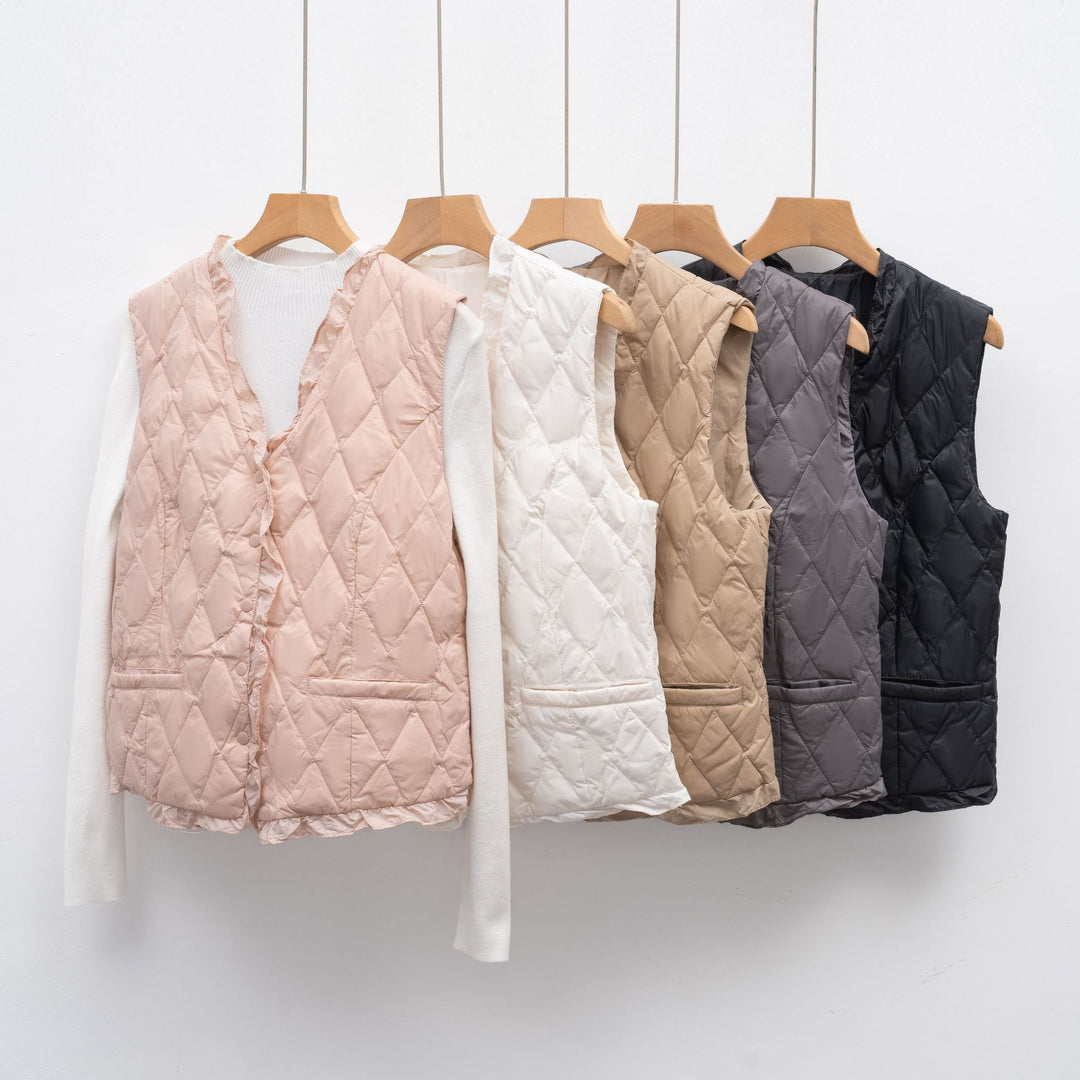 Damen gesteppte Weste mit asymmetrischem Schnitt R&B
