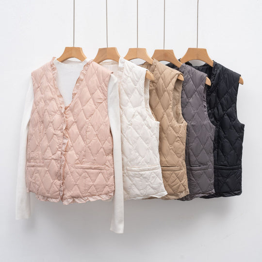 Damen gesteppte Weste mit asymmetrischem Schnitt R&B