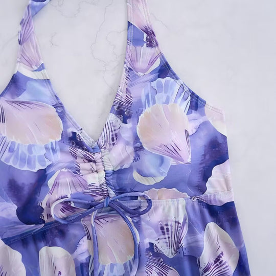 Damen Tankini-Set mit romantischem floralen Design und verstellbarem Oberteil R&B