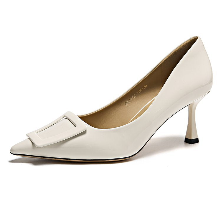 Damen elegante spitze Pumps mit funkelndem Schnallenakzent R&B