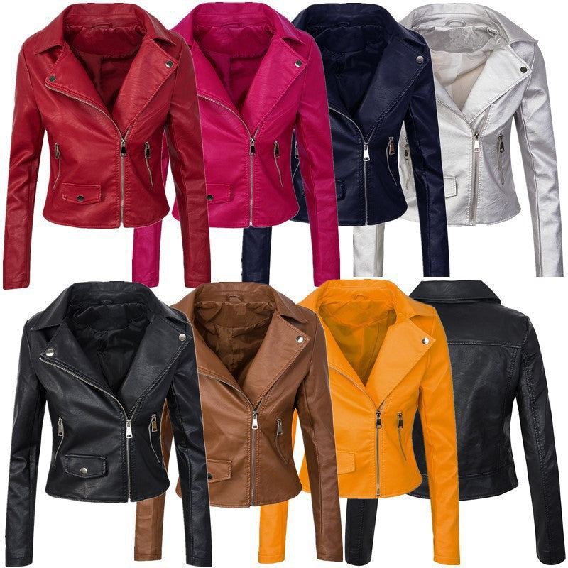 Damen stylische Bikerjacke aus hochwertigem R&B