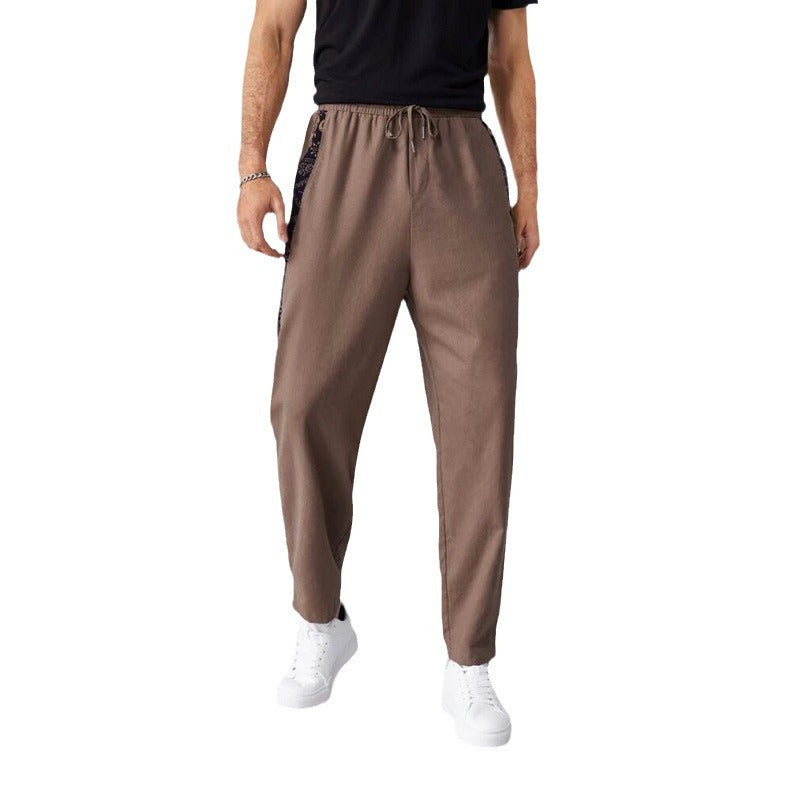Herren lässige Freizeithose mit elastischem Bund und seitlichen Taschen