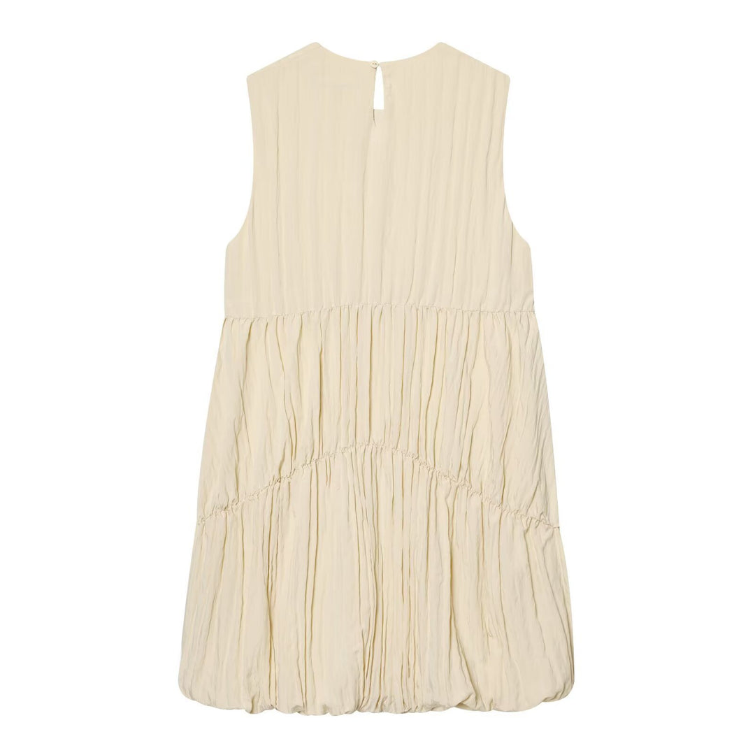 Damen luftiges Maxikleid mit plissierten Details und schmeichelndem Schnitt R&B