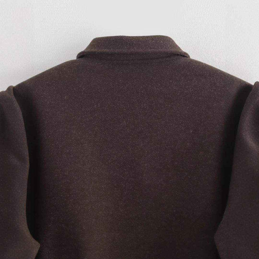 Damen lässige Fleecejacke mit hohem Kragen und innenliegendem Taschen R&B