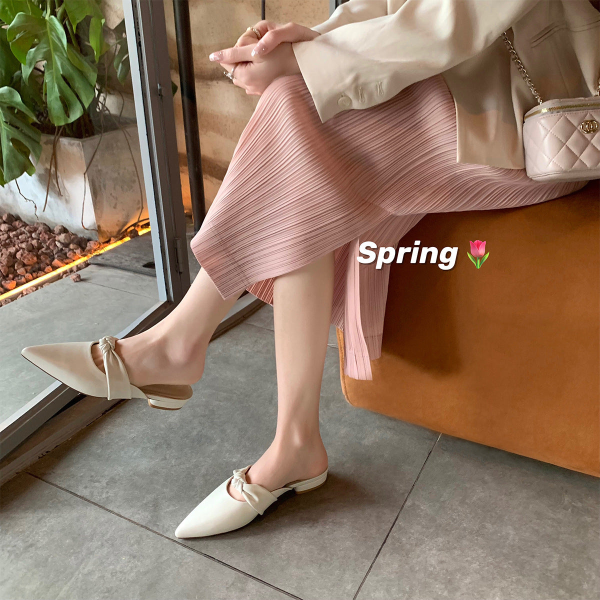 Damen Mules mit elegantem Knotendesign