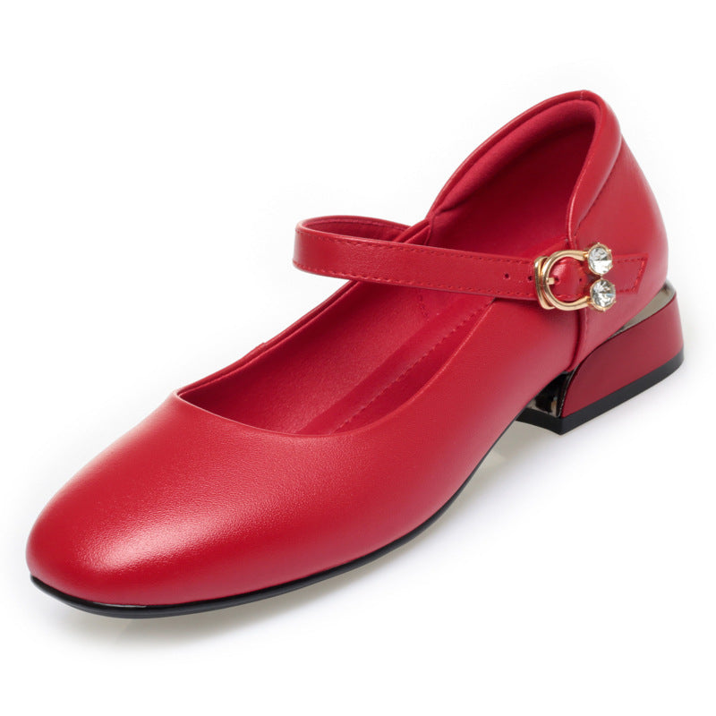 Damen Mary Jane Ballerinas mit elegantem Riemchen und modischem Strassdetail R&B