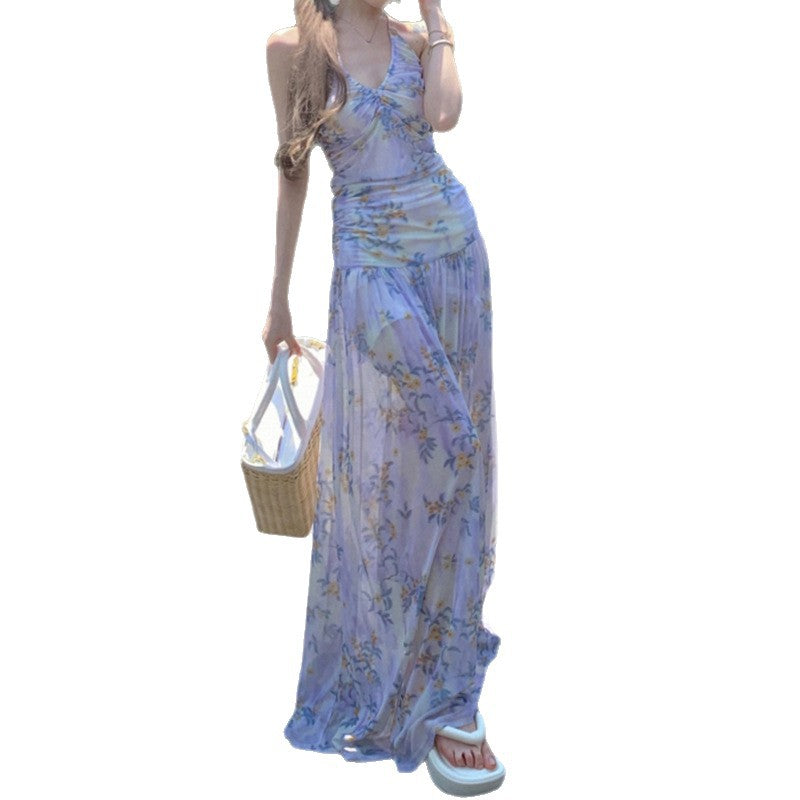 Damen Maxikleid mit floralem Design und eleganter Trägeroptik R&B