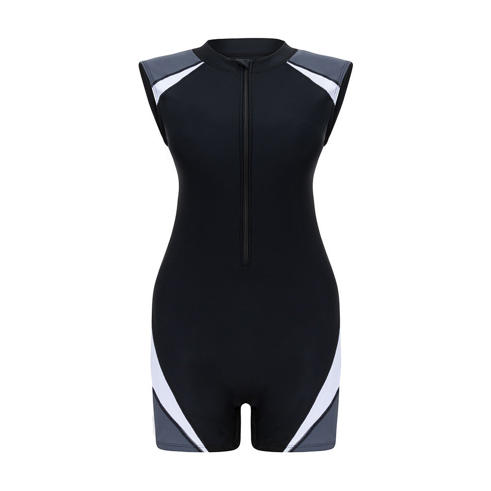 Damen Sportlicher Kurzarm-Schwimmanzug mit figurbetontem Schnitt R&B