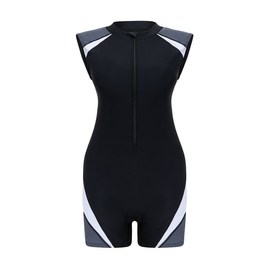 Damen Sportlicher Kurzarm-Schwimmanzug mit figurbetontem Schnitt R&B