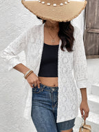 Damen Spitzen Kimono-Cardigan mit feinen Stickereien R&B