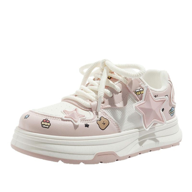 Damen Sneakers mit verspieltem Sternendesign und bequemer Dämpfung