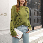 R&B | Verspielter Strickpullover Mit Katzenmuster