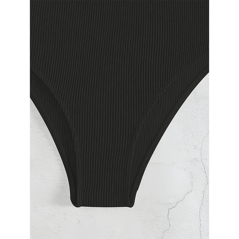 Damen Einteiler Badeanzug mit modischem V-Ausschnitt und romantischem Ringdetail R&B
