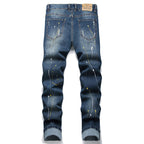 Herren kreative Ripped Jeans mit einzigartigen Farbklecksen R&B