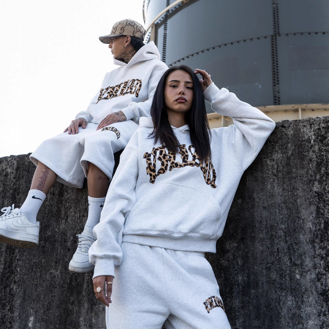 Damen nan gemütliche Jogginghose mit ausgestellter Beinform, elastischem Leo-Bund und seitlichen Eingrifftaschen R&B