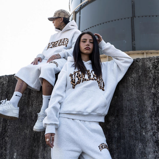 Damen nan gemütliche Jogginghose mit ausgestellter Beinform, elastischem Leo-Bund und seitlichen Eingrifftaschen R&B