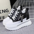 Damen Sportliche Sneaker mit Plateau und Reißverschluss
