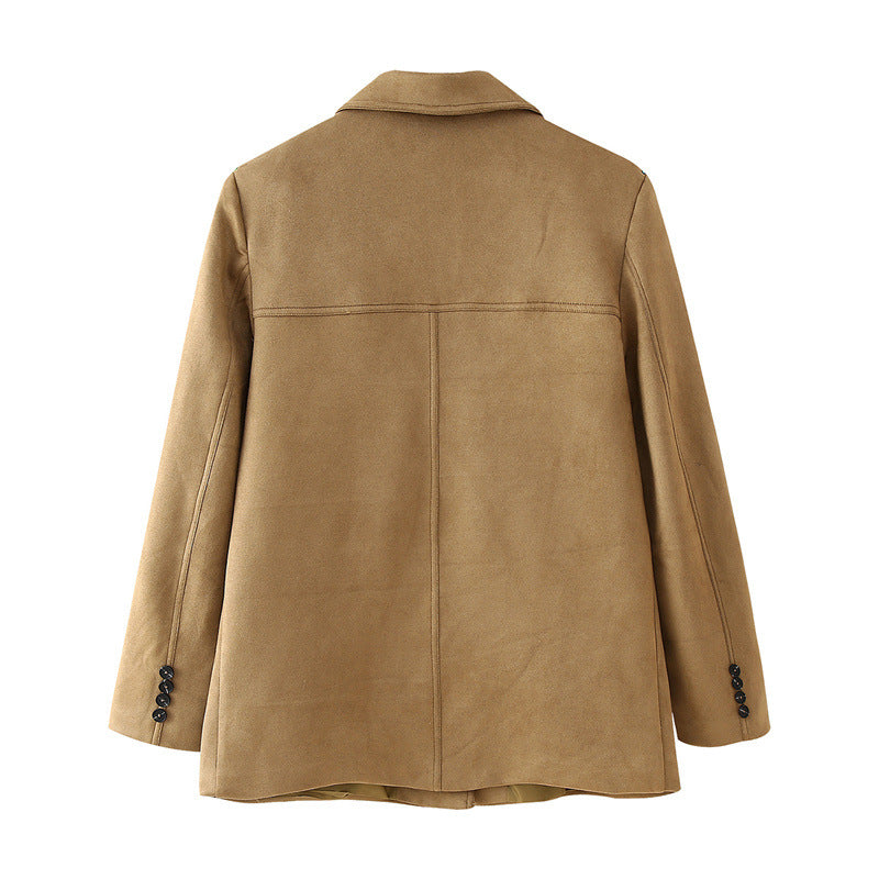 Damen Elegante Suede-Blazerjacke R&B