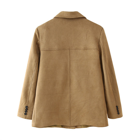 Damen Elegante Suede-Blazerjacke R&B