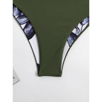 Damen Triangel-Bikini mit modischem Floral-Muster und einseitigem Träger R&B