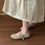 Damen Elegante Ballerinas mit dekorativen Schnallen und weichem Wildleder R&B