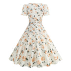 Damen Freizeitkleid mit floralem Design und schwingendem Rock R&B